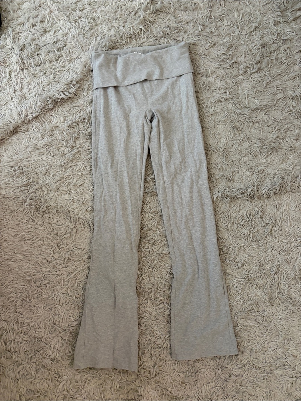 Garage Light Gray Fold-Over Waist Flare Pants